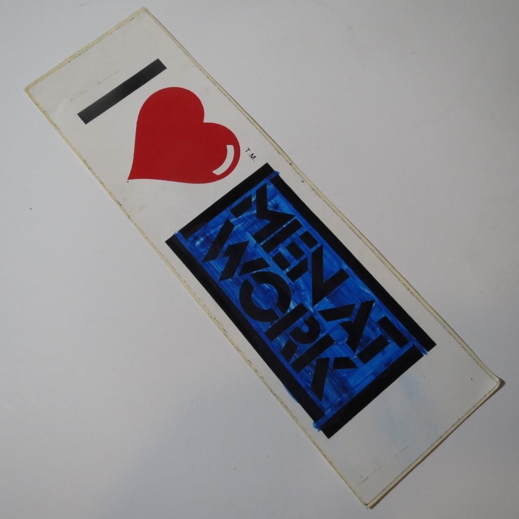 I Love Heart Men at Work Vintage 1980s 80s Bumper Sticker Decal Colin Hay