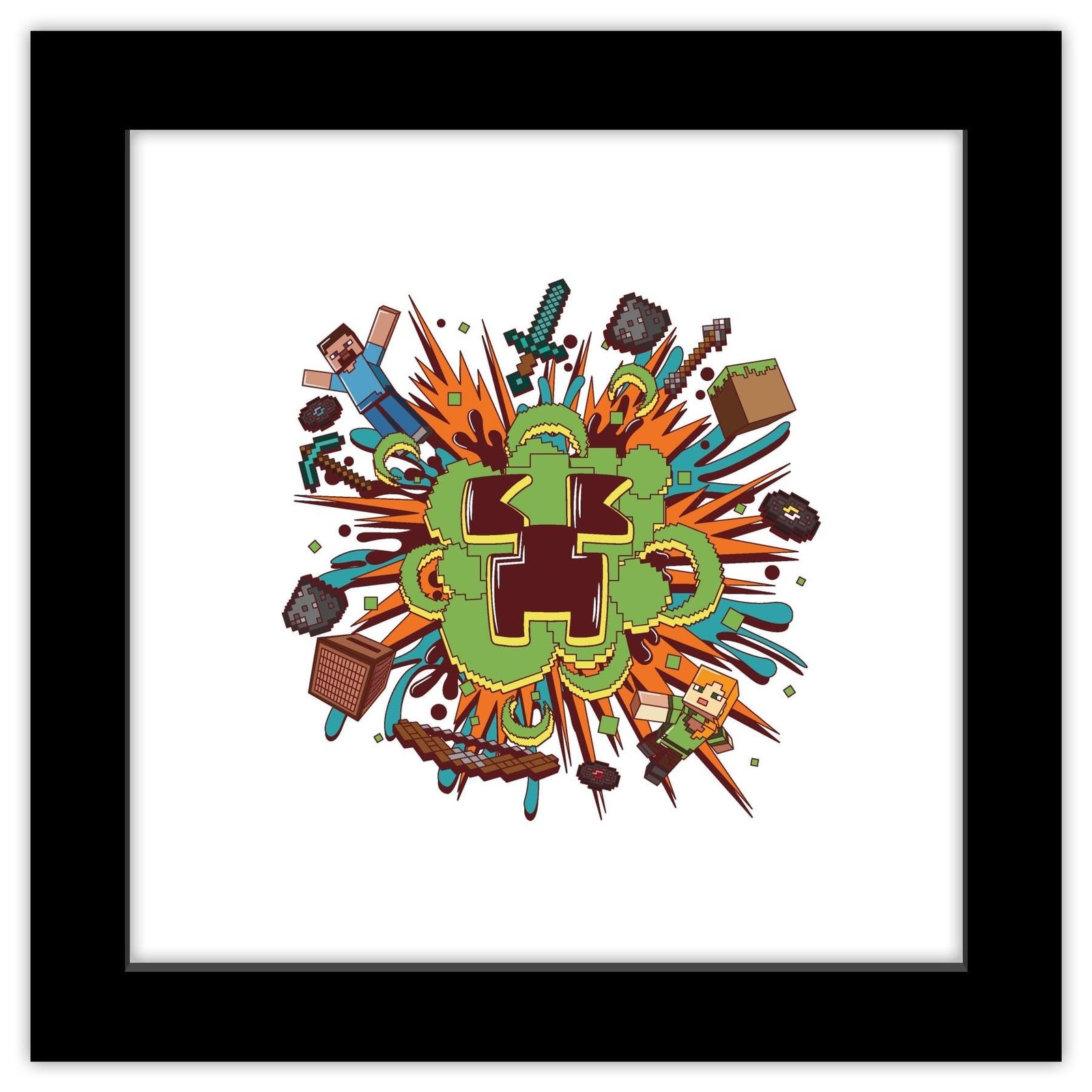 Trends International Gallery Pops Minecraft – Funtage Creeper Explosion Wall …