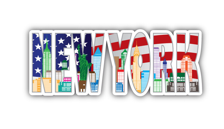 New York City USA Slogan Car Bumper Sticker Decal