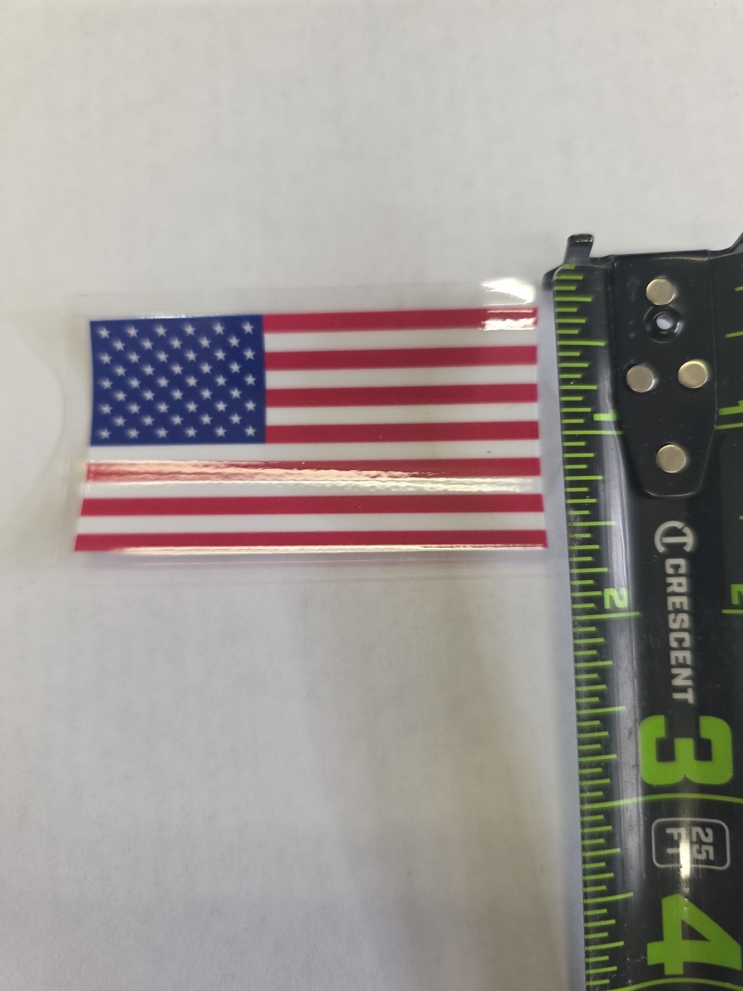 United States Flag 3in X 1.5in Raised UVDTF Decal Made In USA Waterproof