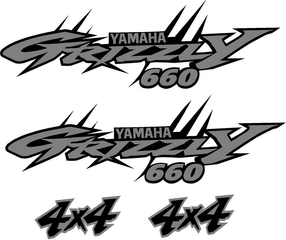 Yamaha Grizzly 4×4 660 Edition ATV Tank Decal Sticker kit Custom Silver