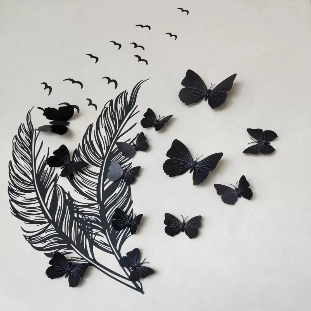12pcs/Set 3D Butterfly Wall Sticker Modern Magnet Butterfly Sticker Vinyl Decal