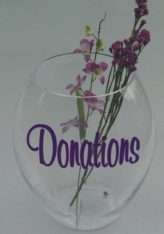 Make your Own DONATIONS Jar Vinyl Sticker Decal 3"w-5"w (Jar not Included)