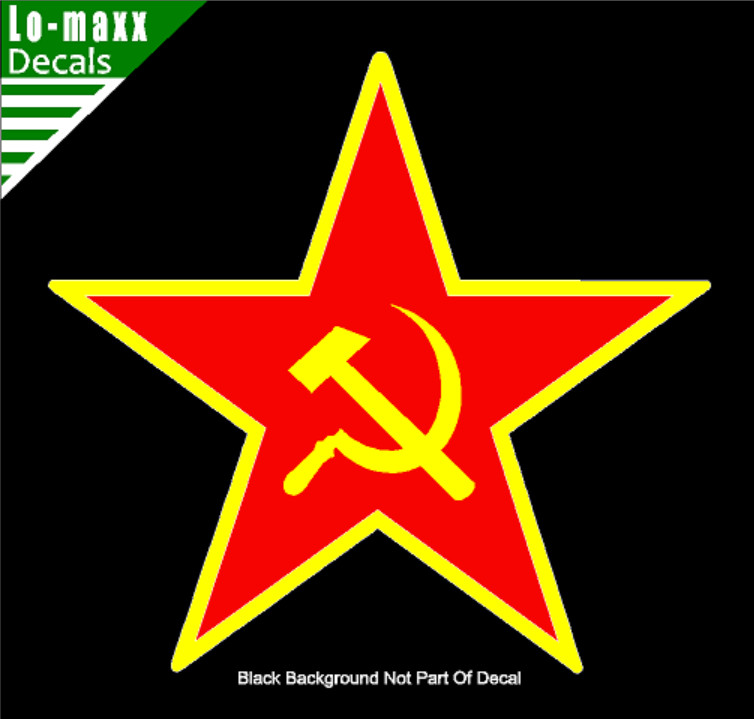 Soviet Union CCCP Hammer & Sickle Star Superior Quality Printed Vinyl Sticker