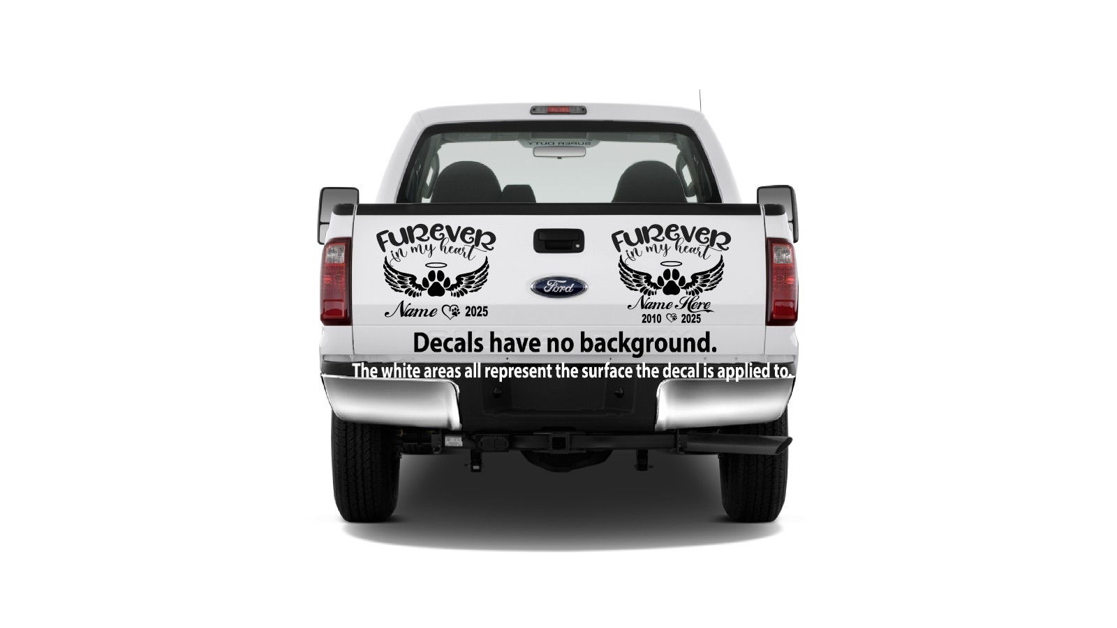 Pet Memorial Decal Personalized Dog Paw Heart Furever Loved Vinyl Sticker #06
