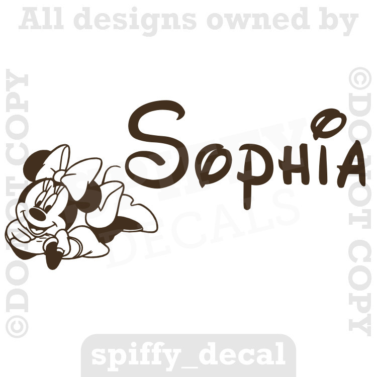 Personalized Name Walt Disney Minnie Mouse Custom Wall Decal Vinyl Sticker Decor
