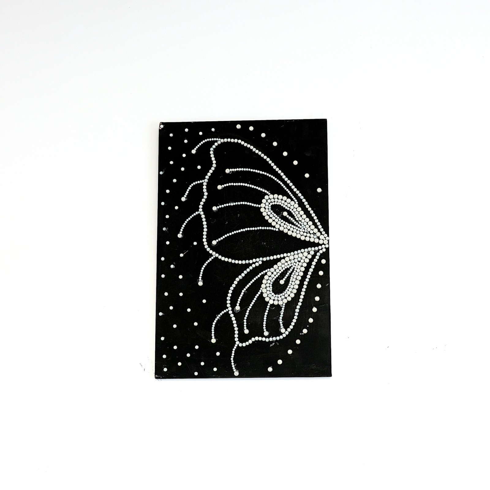 Handmade Pearl Butterfly Wall Art – 3D Beaded Mosaic Decor on Wood – Handcrafted