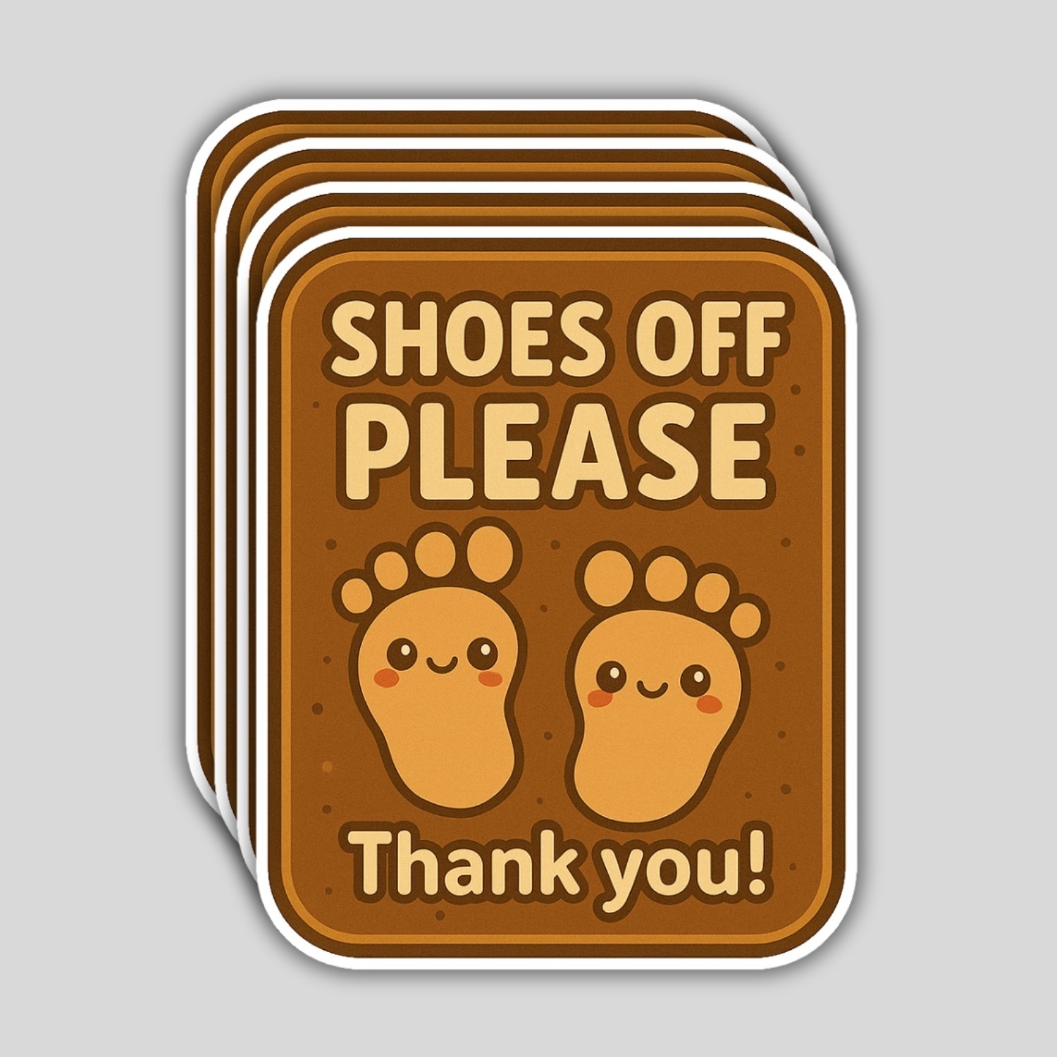 4PCS Shoes Off Please Sign Stickers – Waterproof Vinyl Entryway Decals