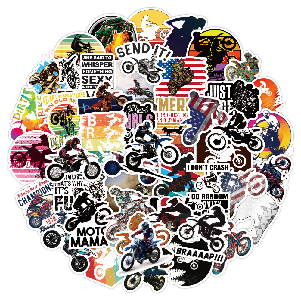 100Pcs Motocross Sticker for Adults Teens Girls Scrapbooking Water Bottles