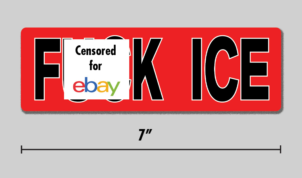 Anti-ICE Sticker "F**k Ice" Block Letters 7" Vinyl Decal – Black on Red