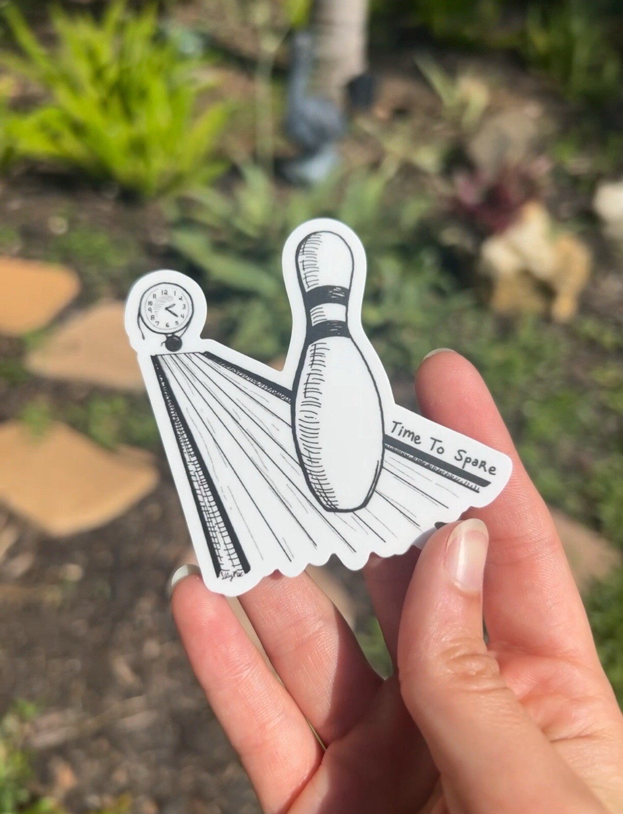 Time To Spare 3×3 inches Die Cut Stickers Funny Pun Art As A Gift