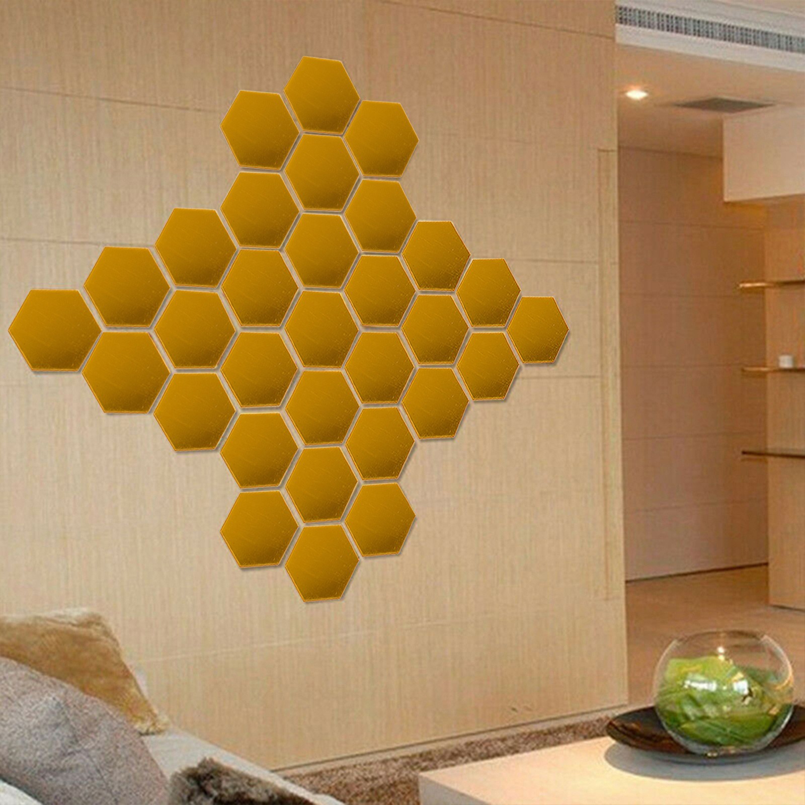Decoration Mirror Wall Sticker Living room Bedroom 24Pcs Mirror Wall for TILE