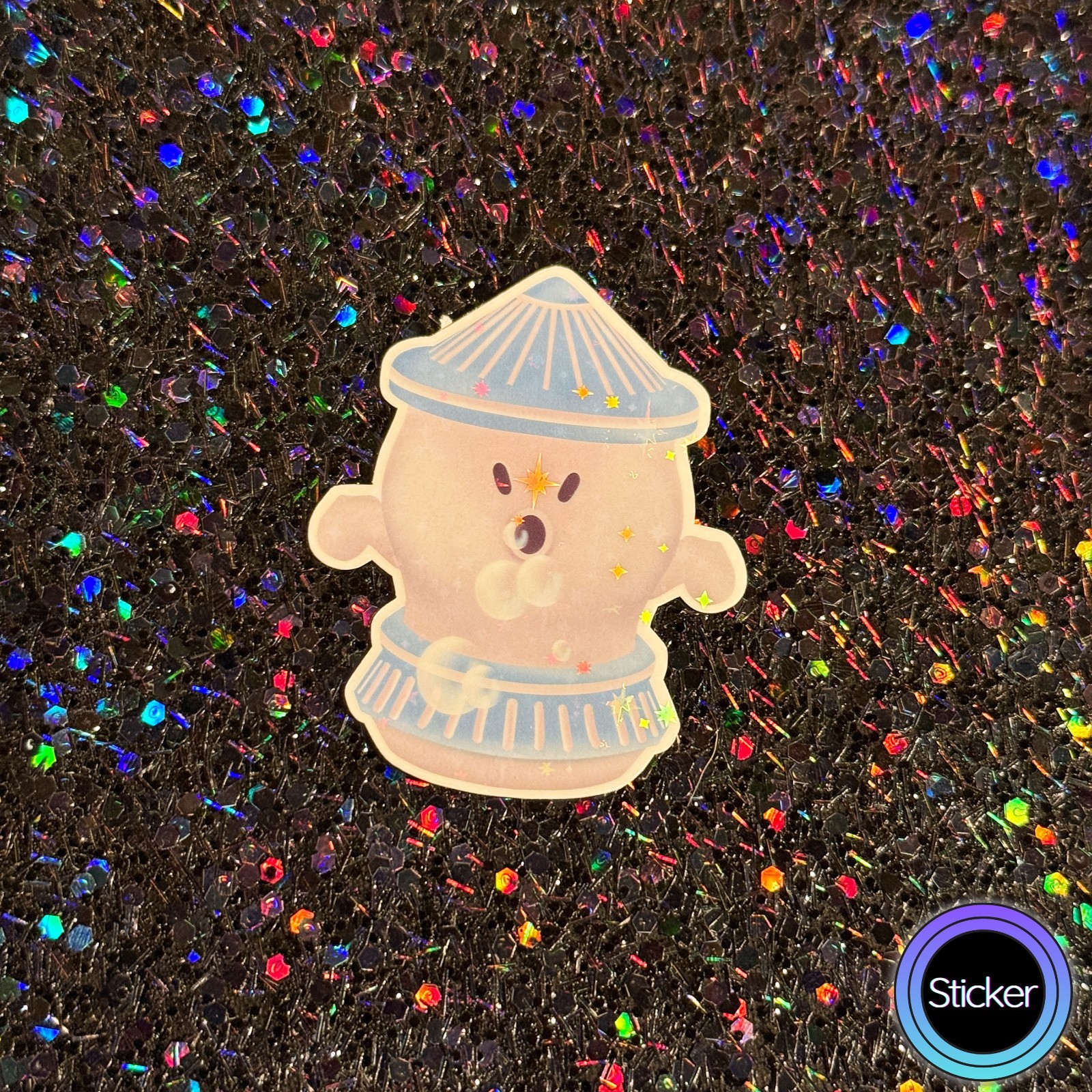 Animal Crossing Gyroid Sticker, Holographic