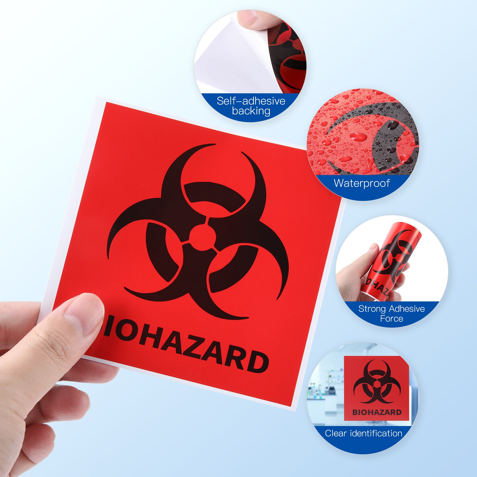 4" – 6" BIOHAZARD WARNING Decal Vinyl Sticker Logo & Label Pick SIZE & BAG