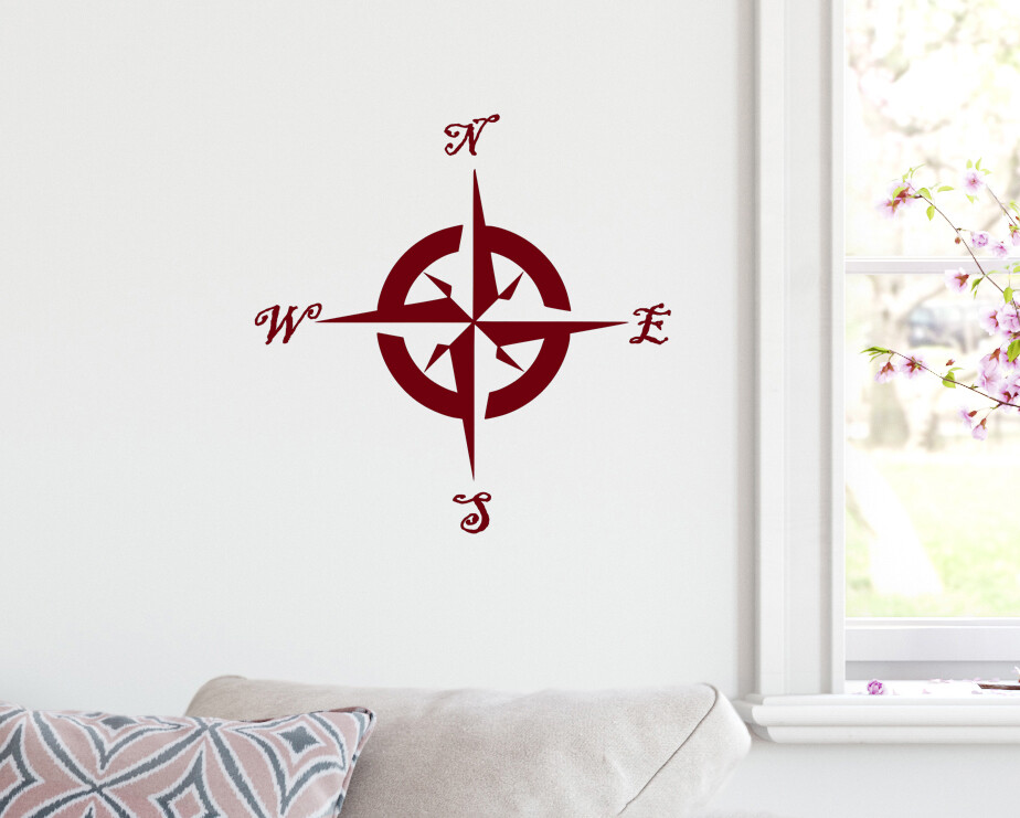 Compass Rose Vinyl Decal V1 -Travel Wander Adventure Camping – Die Cut Sticker