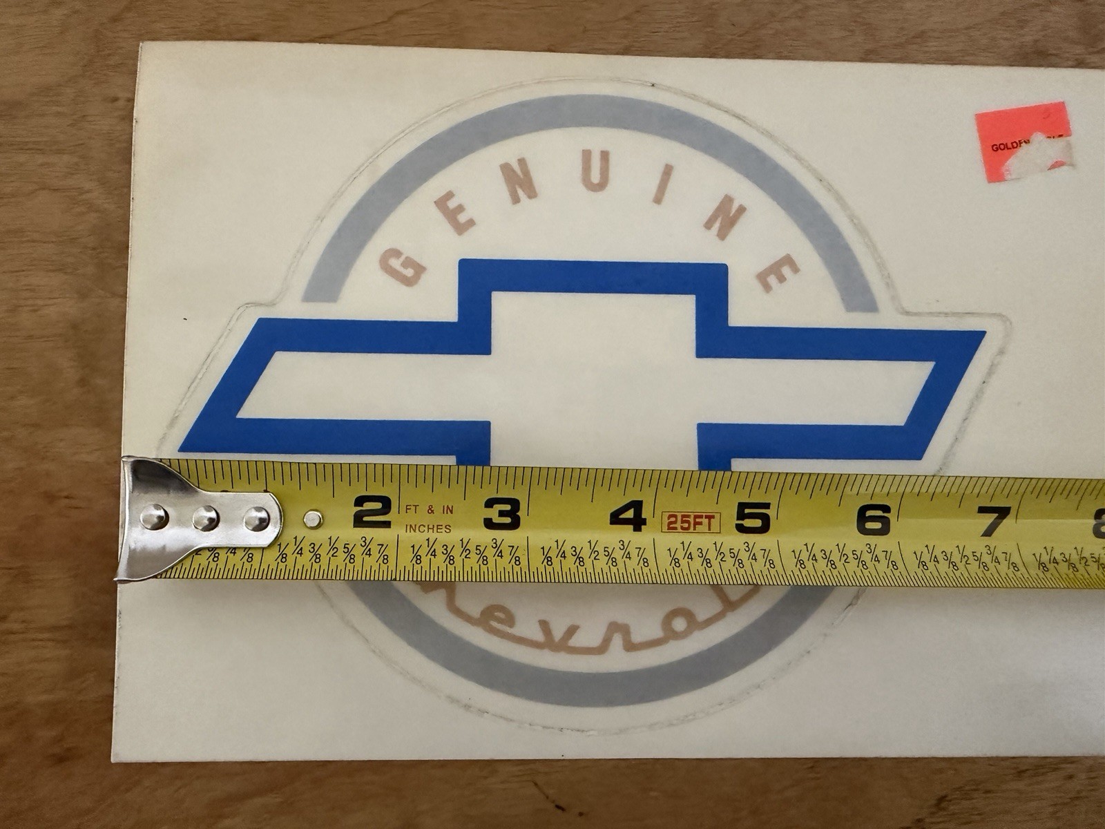 Vintage Genuine Chevrolet Parts Logo Chevy Vinyl Decal Sticker 6.5” x 5”
