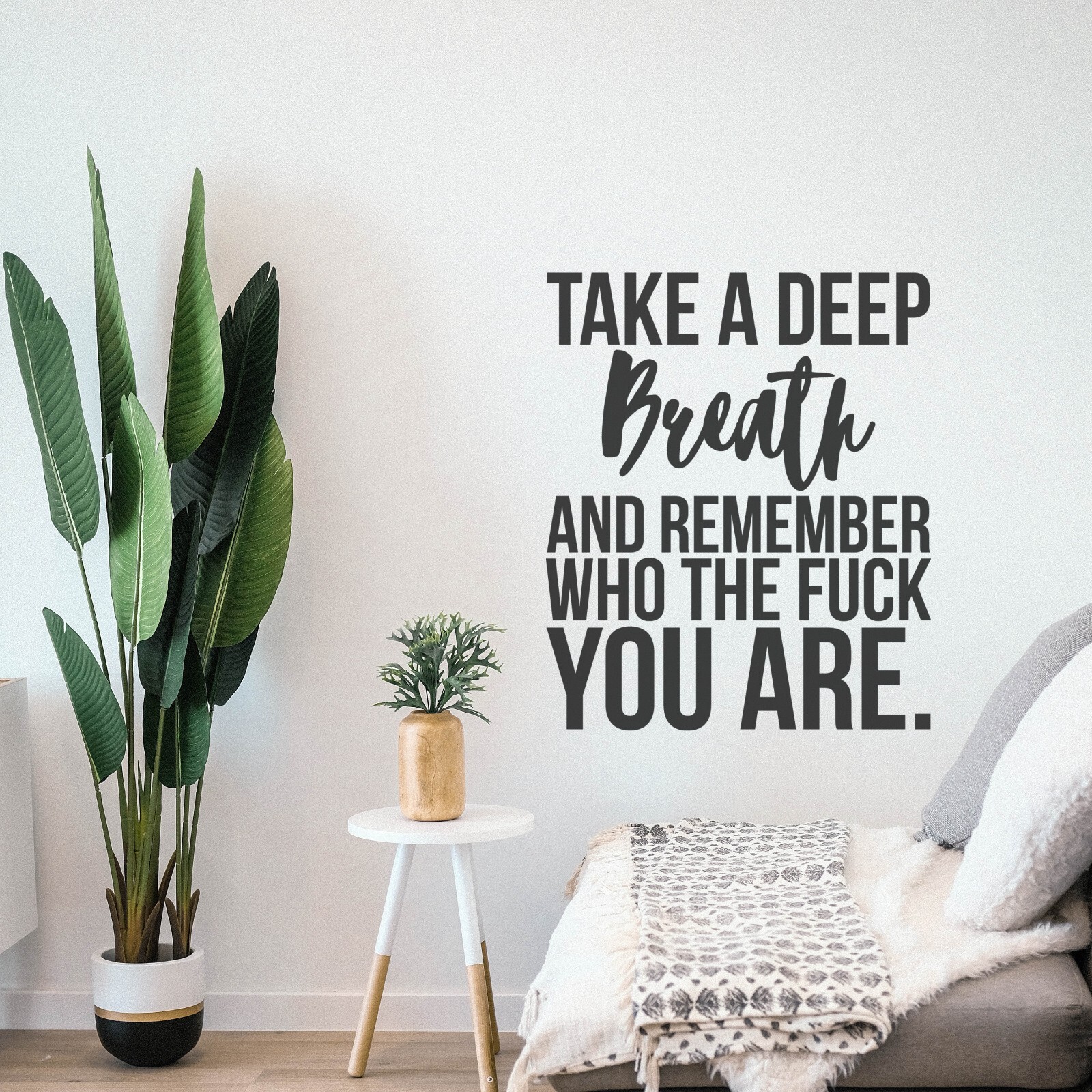 Take a Deep Breath Inspirational Motivational Wall Decal Quote Sticker Gym Decor
