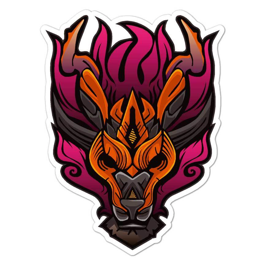 Oriental Cat Demon, Vinyl Decal Sticker, Indoor Outdoor, 3 Sizes, #8014