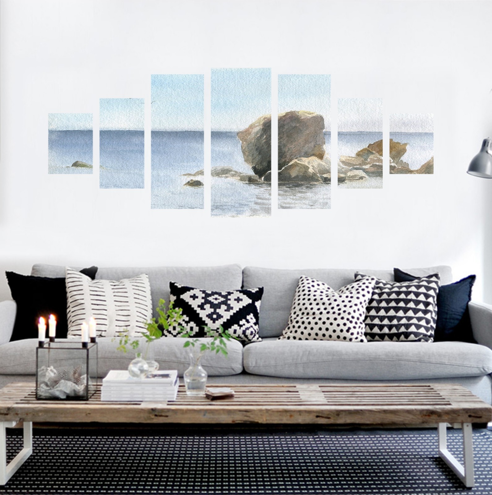 3D River Stone Sky 77 Unframed Print Wall Paper Decal Wall Deco Indoor AJ Jenny
