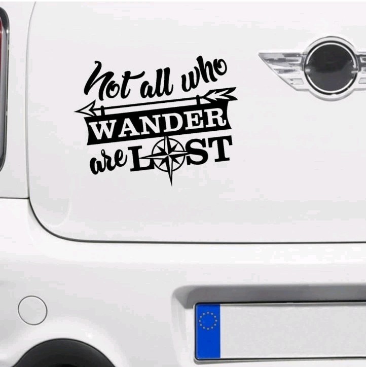 2 pack Not All Those Who Wander are Lost Stickers Decals, 5.5×7 Inches