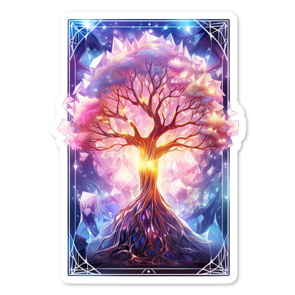 Crystal Tree Sticker, Scrapbook, Water Bottle, Laptop, Collectible, 2 sizes