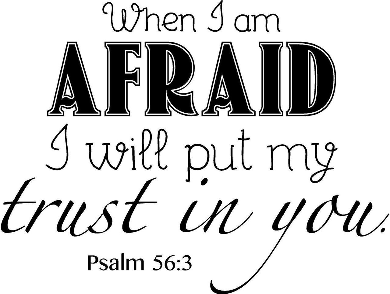 Religious Wall Decal | Bible House Decor | Psalm 56:3 20"x16" [DS7]