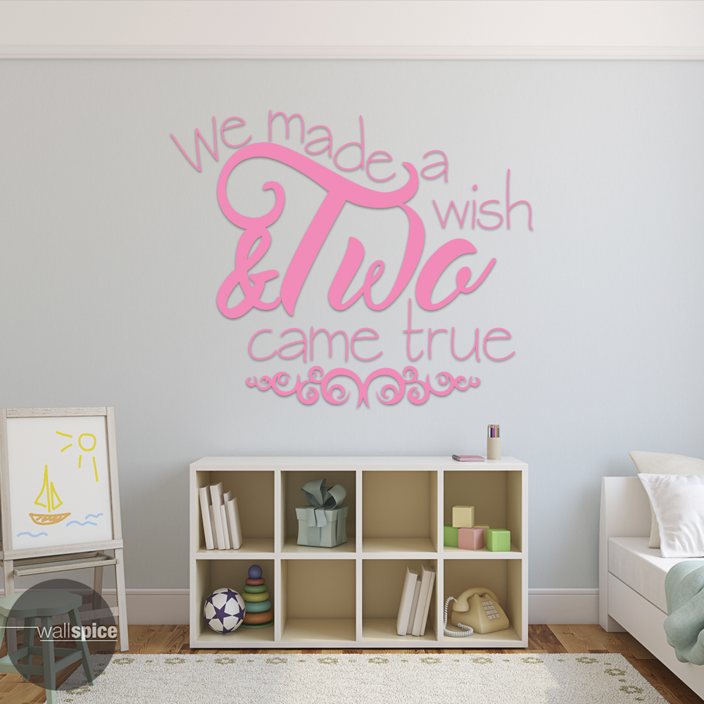 We made a Wish and Two came True Vinyl Wall Decal Sticker