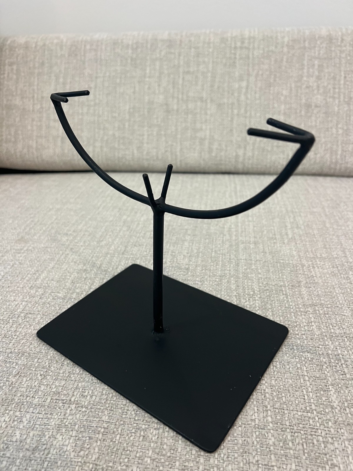 West Elm Handcrafted Black Modern Metal Decorative Display Stand Holder
