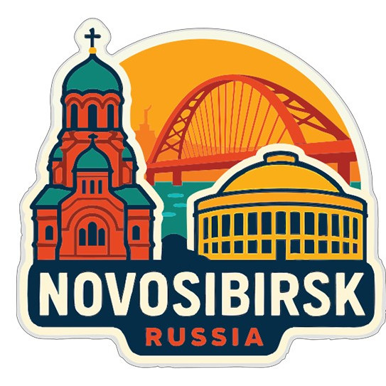 Novosibirsk Russia Sticker Decal Vinyl Die-Cut City Skyline Landmark Design