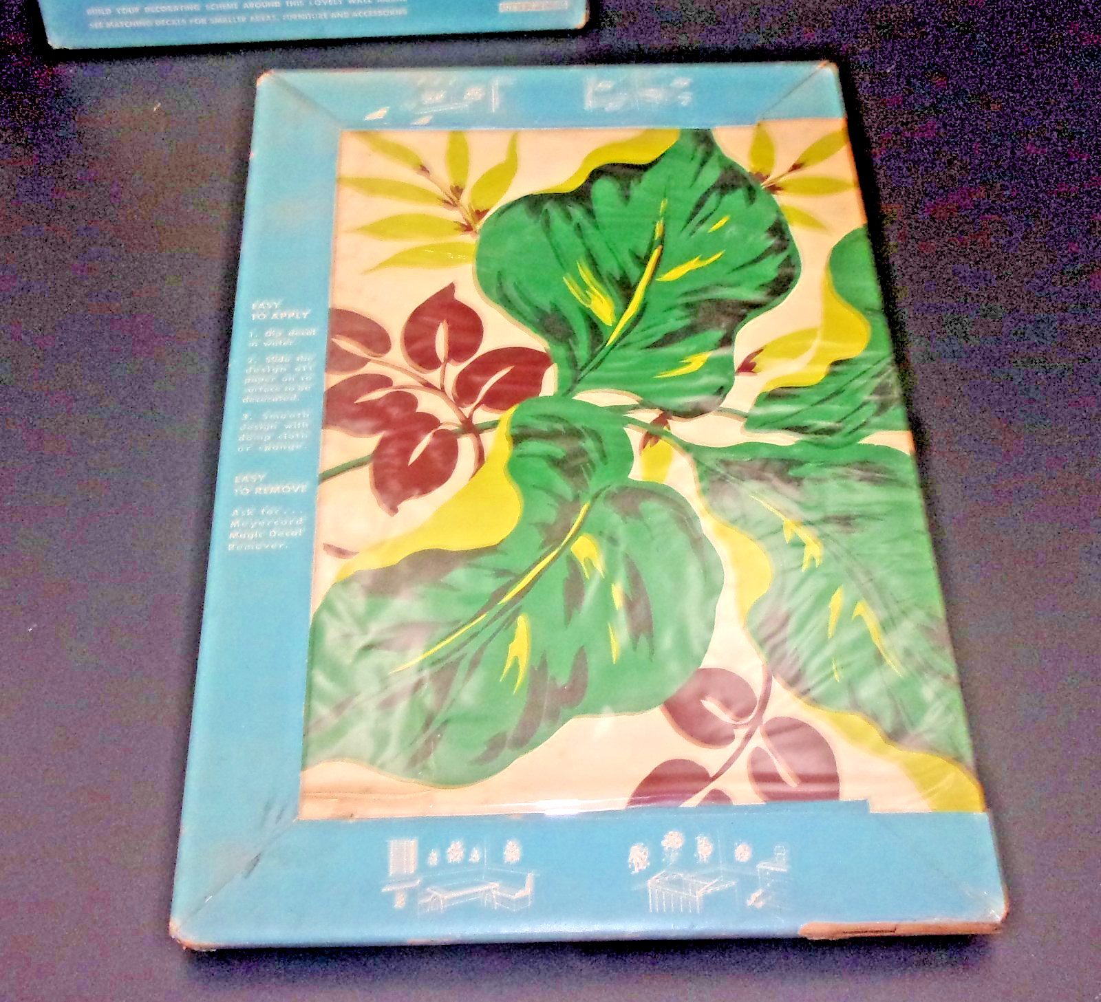 Vintage Flower and Leaves Mural Decals Vinyl Wall Sticker lot of 4