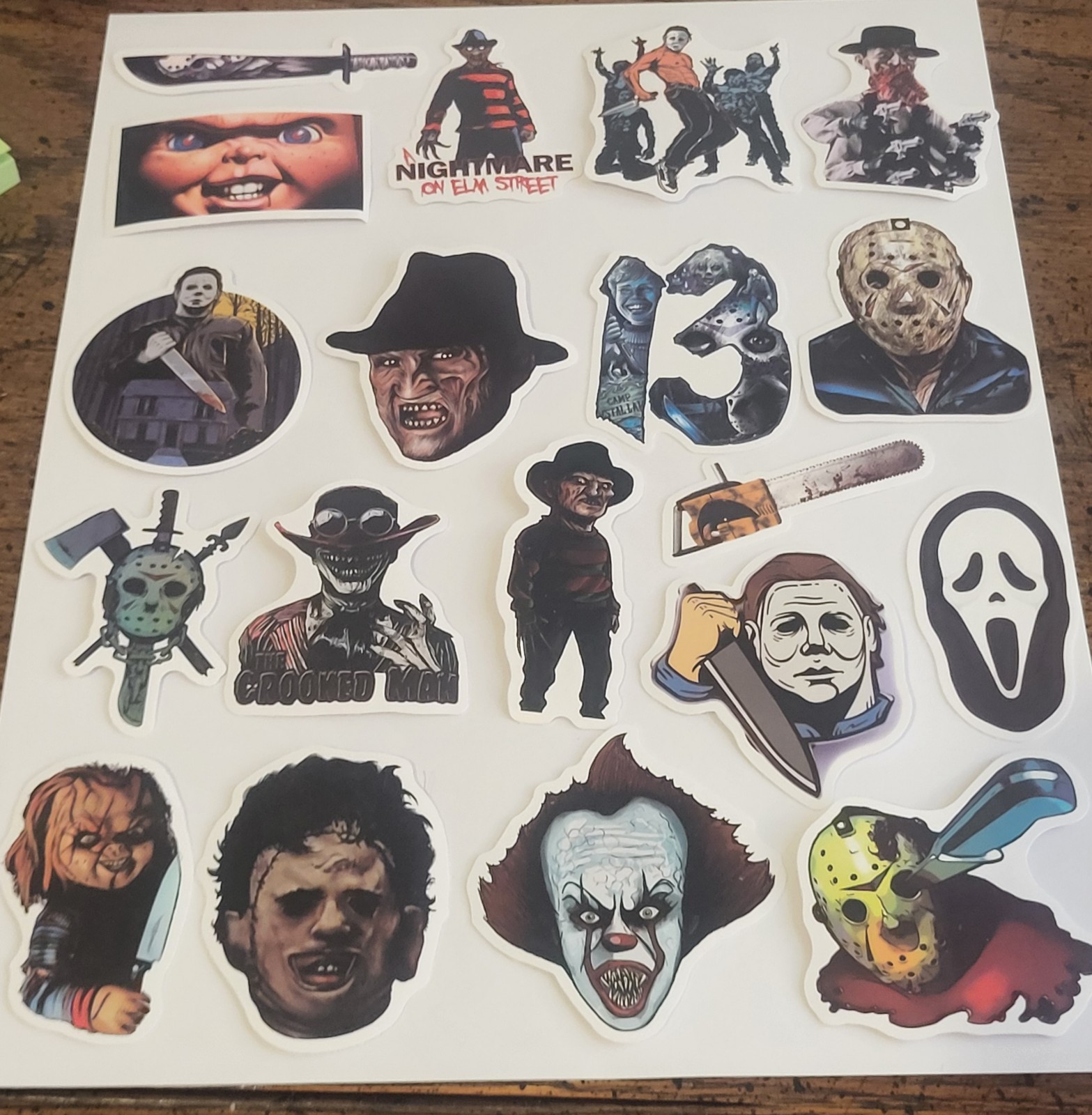 10 PCS Halloween Scary Spooky Movie Characters Stickers BRAND NEW Set B