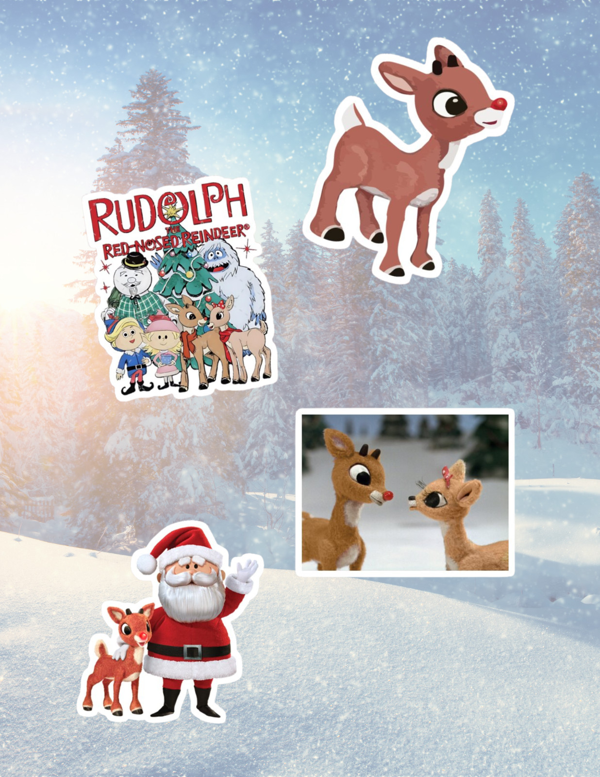 Rudolph Christmas Movie 4pk Sticker Pack