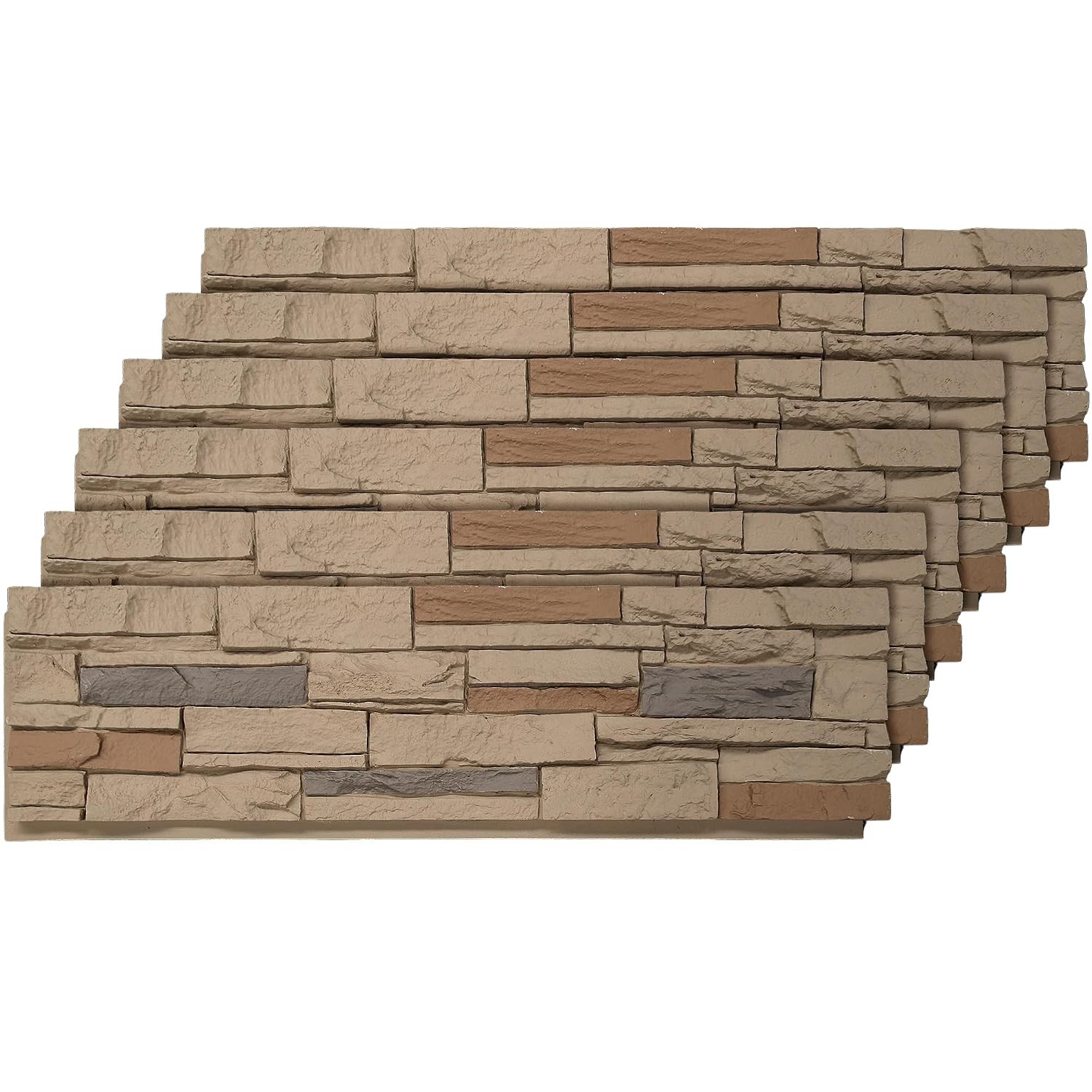 1-Pack Faux Stone Wall Covering Panels Interior & Exterior Decor PU Stone Veneer