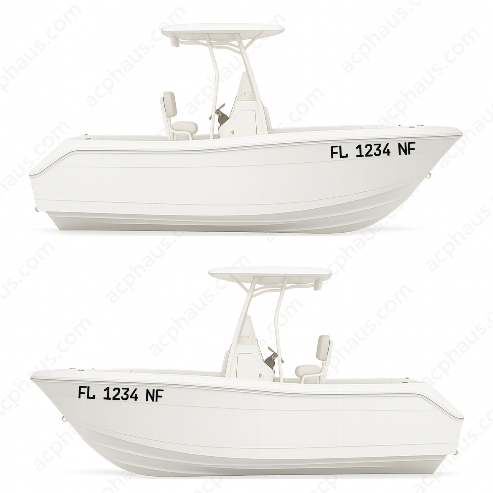 Boat Registration Numbers Decals – Custom ORACAL 751C Vinyl – Right & Left Set