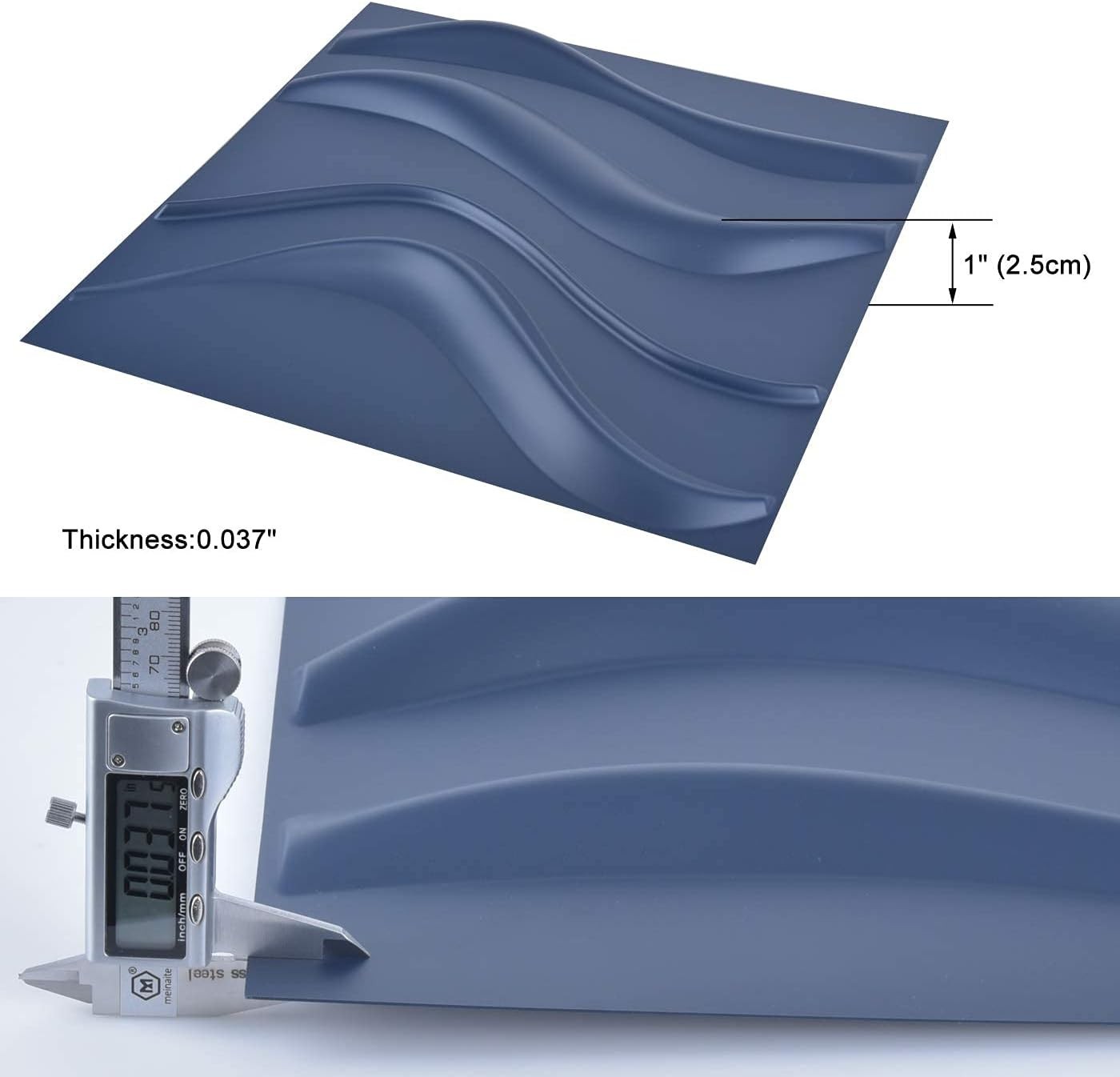 Navy Blue PVC Wall Panel 19.7×19.7in 12 Pack Easy DIY Waterproof Interior Decor