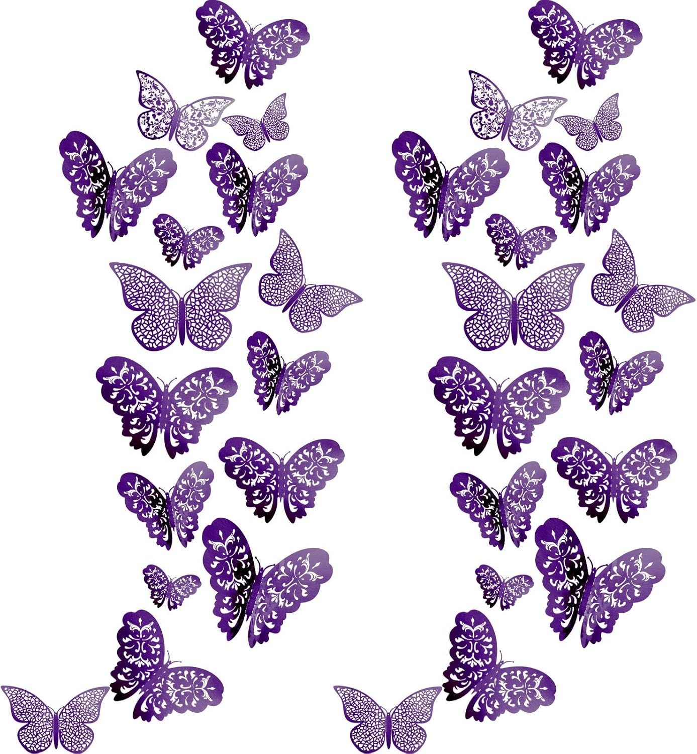 72 Pieces 3D Butterfly Wall Decals Sticker Decal Wall Decor Art Decorative St…