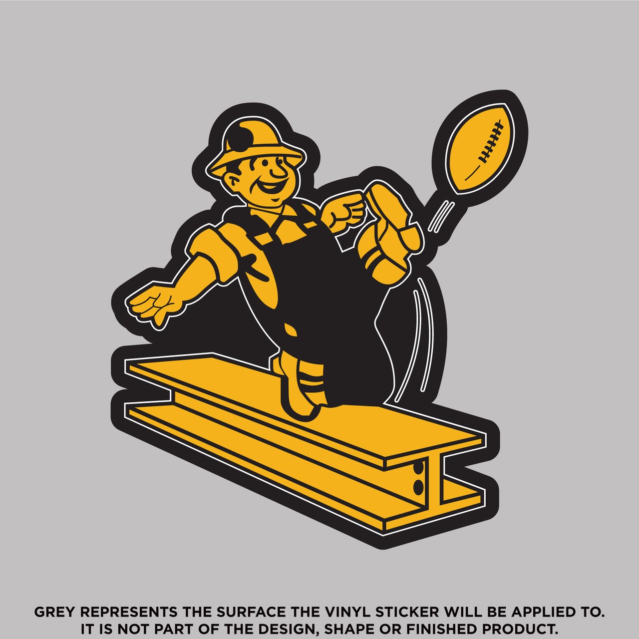 Retro Steelers Steel Worker Logo, High Quality vinyl sticker