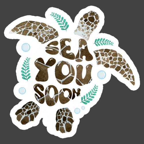 Turtle Sticker Vinyl Decal Sea You Soon Cute Ocean Animal Aesthetic