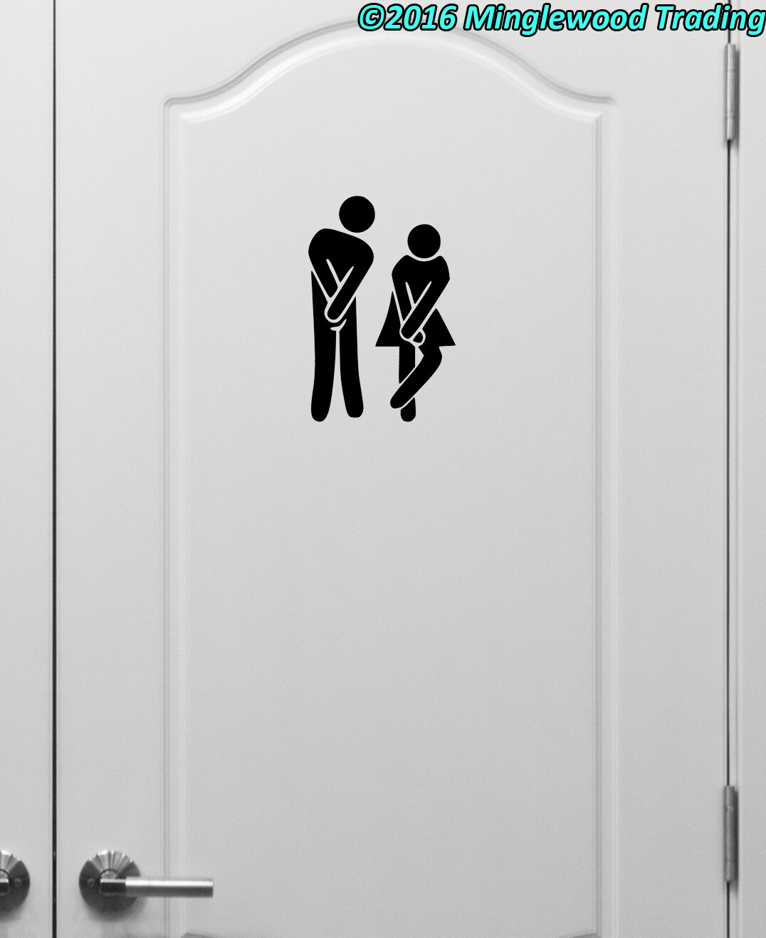 BATHROOM PEOPLE Vinyl Decal Sticker – Man Woman Restroom Toilet