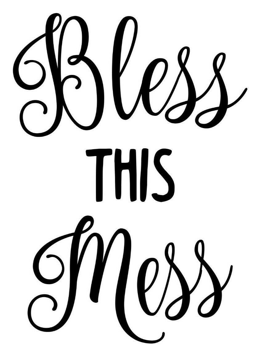 BLESS THIS MESS Vinyl Sticker – Kitchen Home Family – Die Cut Decal