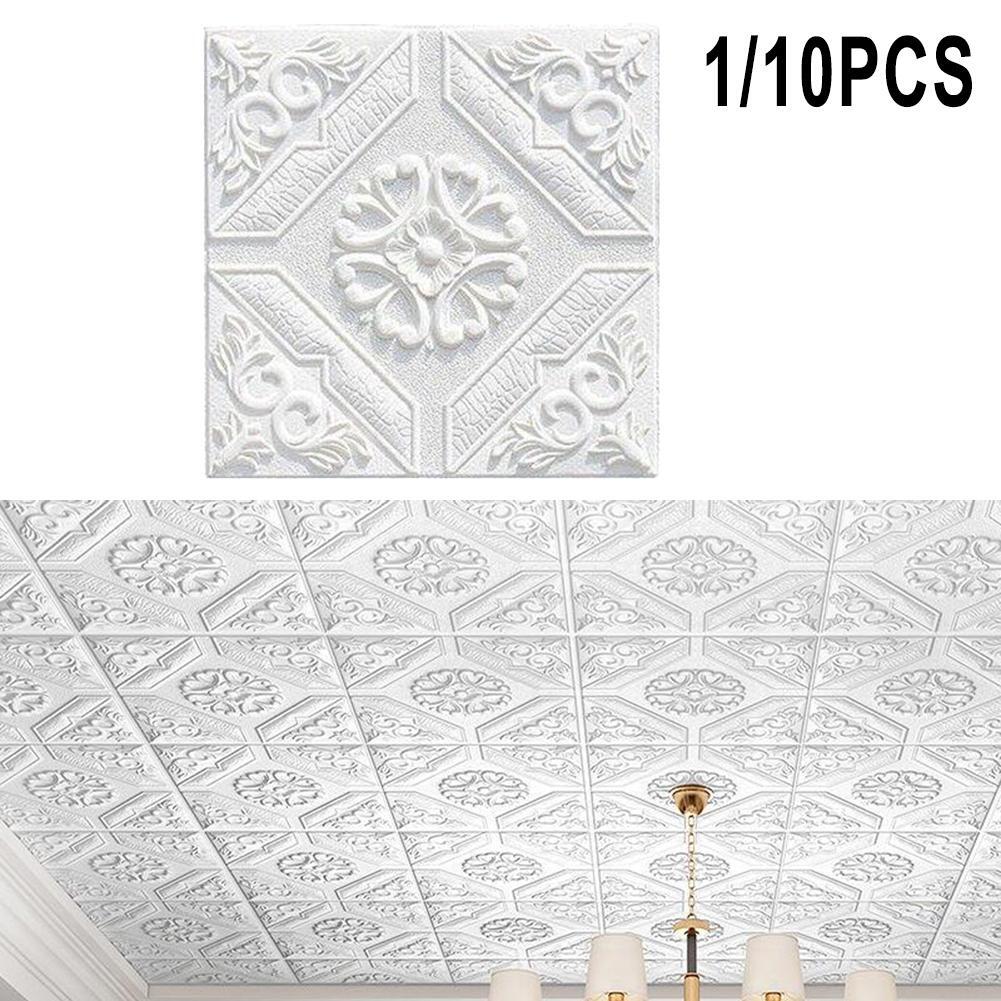 10pcs 3d Tile Brick Wall Sticker,self Adhesive Waterproof Foam Panel Wallpapers