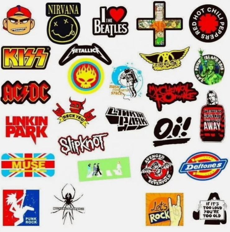 100PCS Rock Band Stickers Lot Punk Music Heavy Metal Bands Sticker Decal