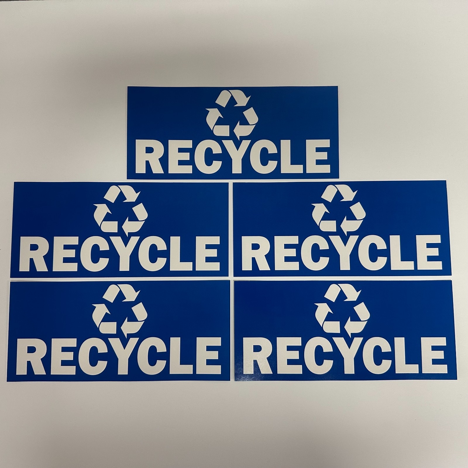 5 PACK! Recycling Can Stickers, Set of 4" x 9" Recycle Waste Bins Trash Labels