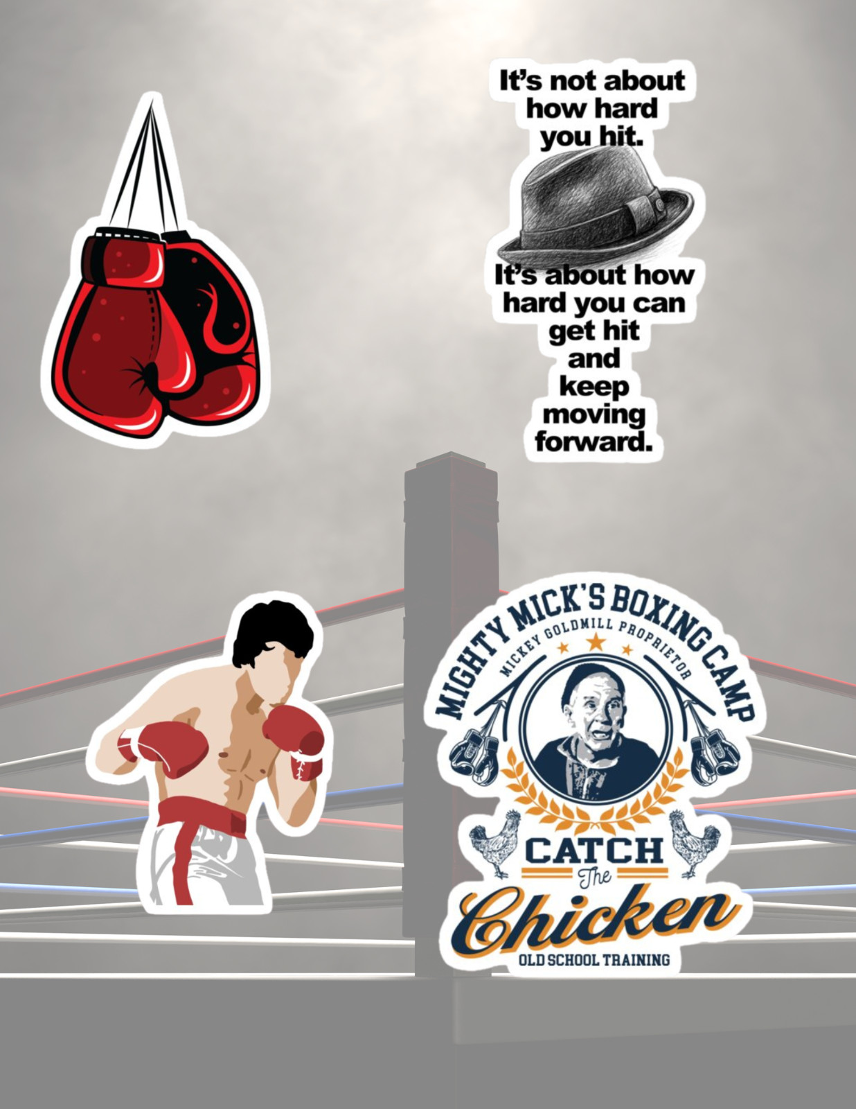 Rocky 80's Movie 4pc Stickers Pack