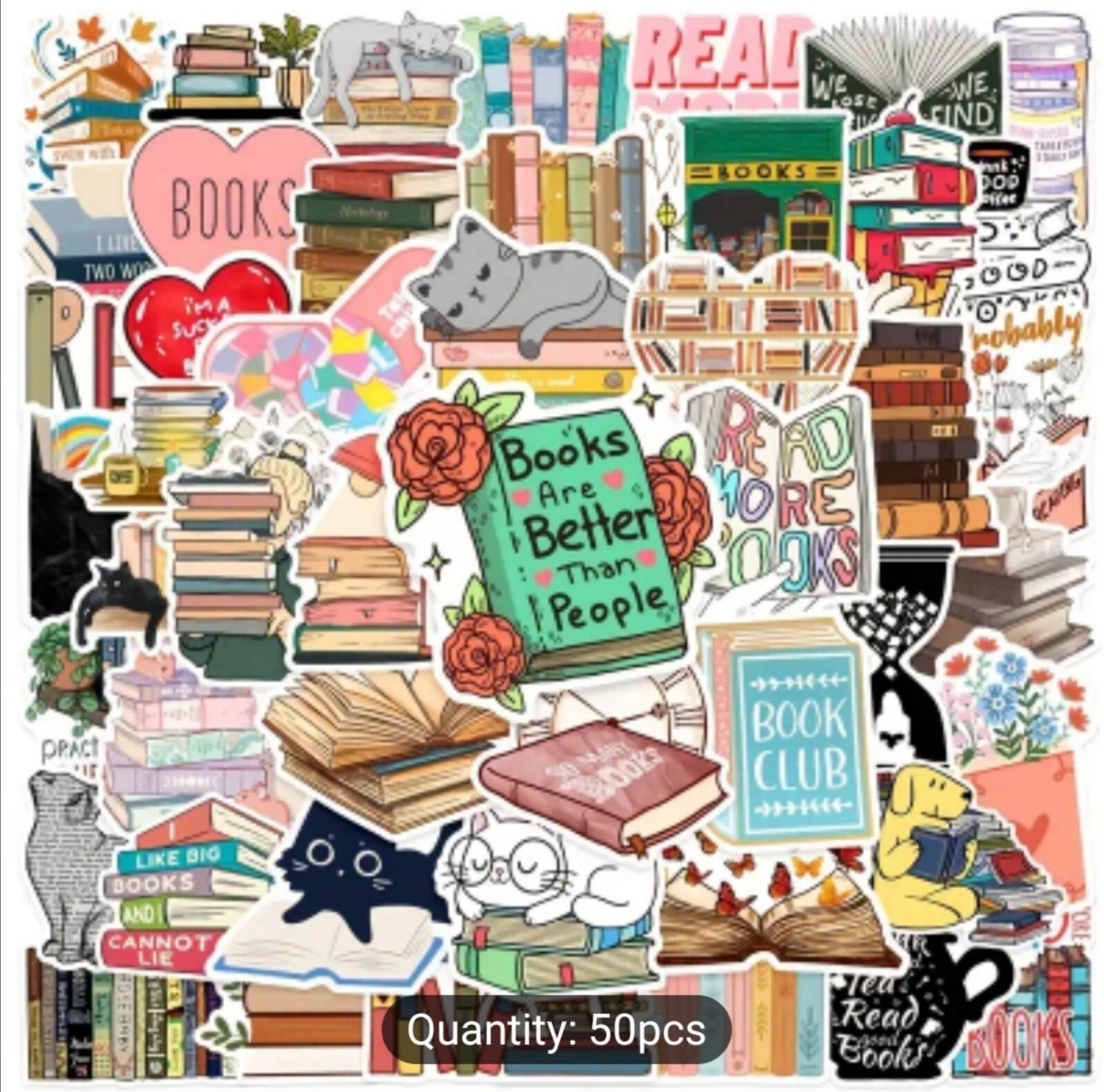 10 PCS Reading Books Lover Stickers BRAND NEW