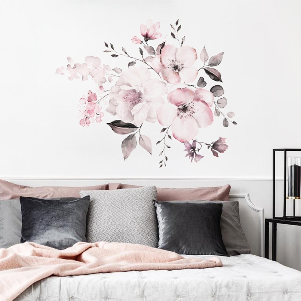1*Set Of Pink Flowers Vinyl Decal Wall Sticker Mural DIY Art Room Home Decor