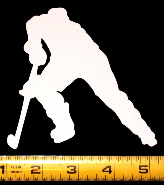Hockey Player Silhouette! HQ Single Color High Gloss 4.3" x 4.5" Vinyl Decal!