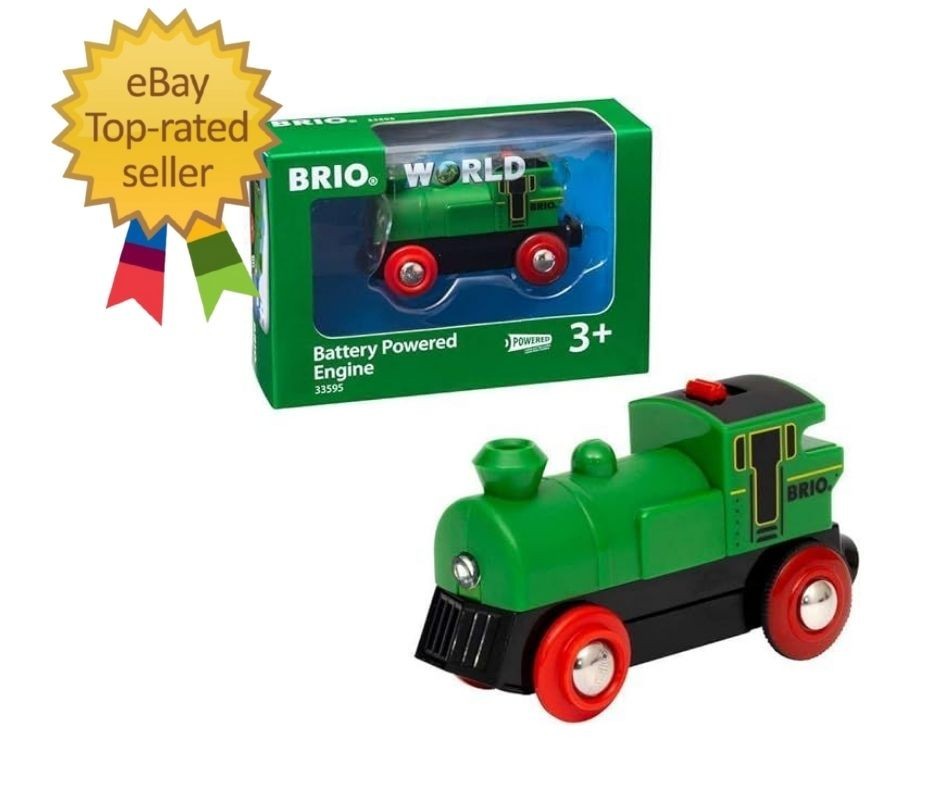 World 33595 Engine Train – Battery Powered Wooden Toy for Kids | Forward & Rever