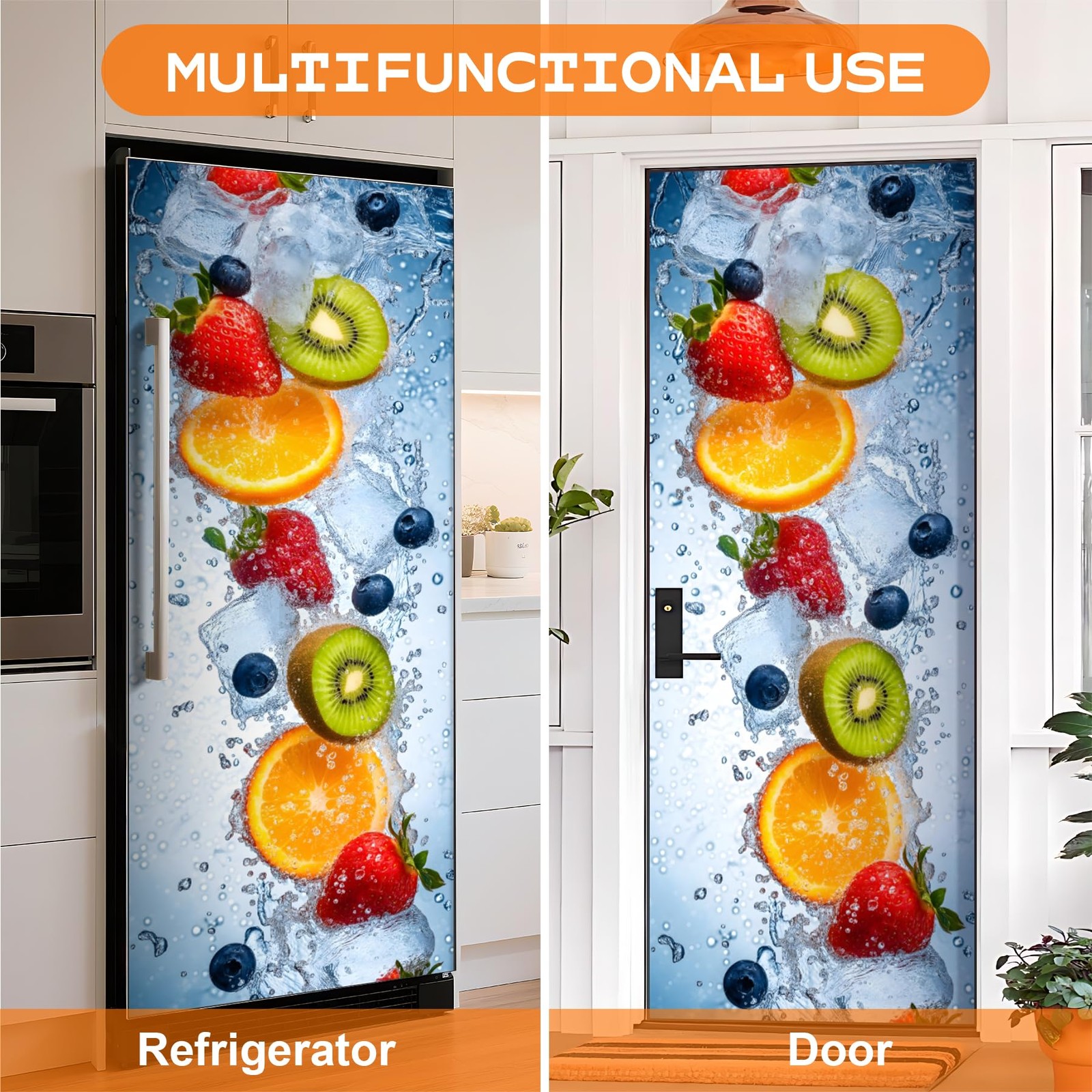 -Adhesive Vinyl Refrigerator Stickers Peel and Stick Removable Wallpaper for …