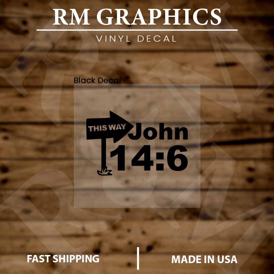 John 14:6 | Jesus | Bible Verse | Vinyl Sticker |Decal for Window|Laptop|Car